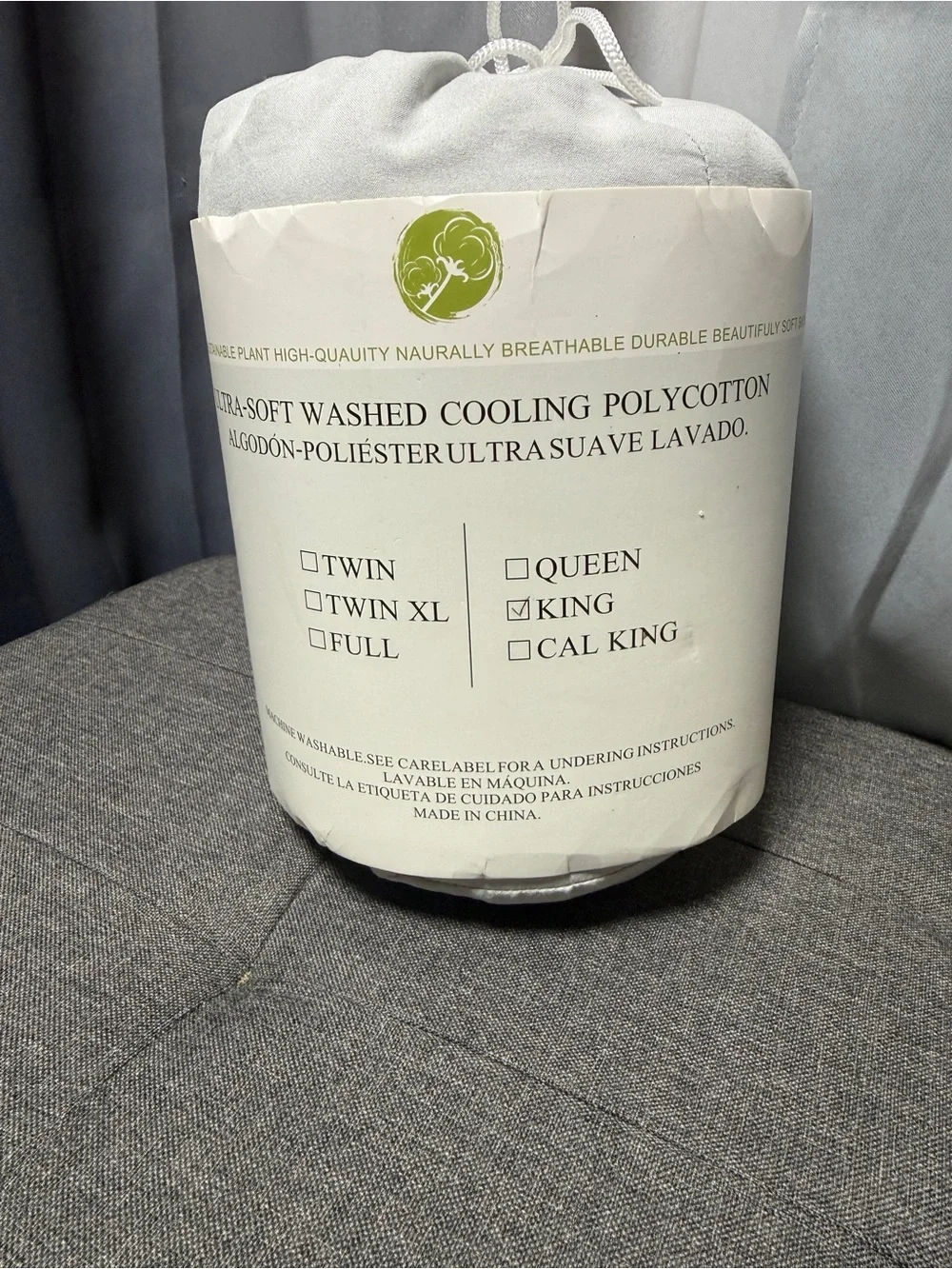 NEW COTTEBED King Cooling Washed Polycotton Ultra Soft Gray Sheet Set Bedding